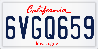 CA license plate 6VGQ659