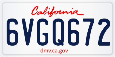 CA license plate 6VGQ672