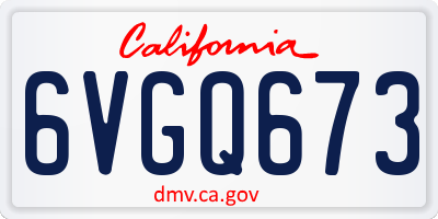 CA license plate 6VGQ673