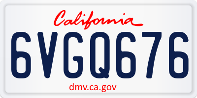 CA license plate 6VGQ676