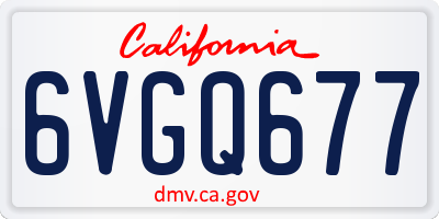 CA license plate 6VGQ677