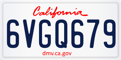 CA license plate 6VGQ679