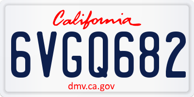 CA license plate 6VGQ682
