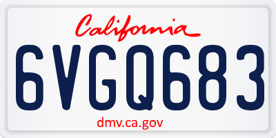 CA license plate 6VGQ683