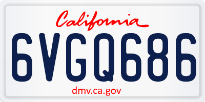 CA license plate 6VGQ686