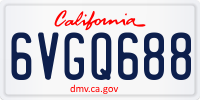 CA license plate 6VGQ688