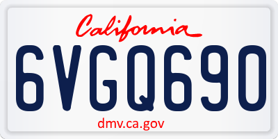 CA license plate 6VGQ690