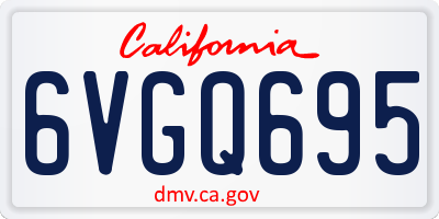 CA license plate 6VGQ695