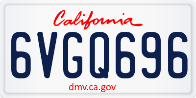 CA license plate 6VGQ696