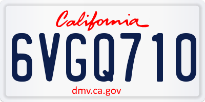 CA license plate 6VGQ710