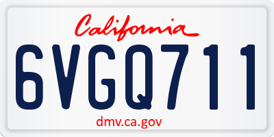 CA license plate 6VGQ711