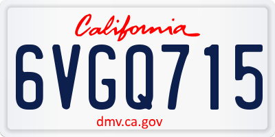 CA license plate 6VGQ715