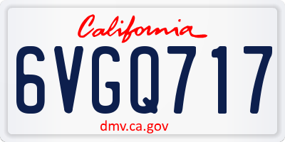 CA license plate 6VGQ717
