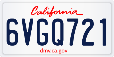 CA license plate 6VGQ721