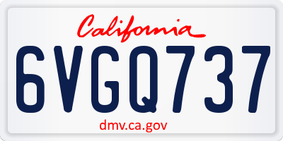 CA license plate 6VGQ737