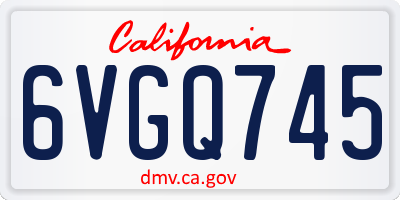 CA license plate 6VGQ745