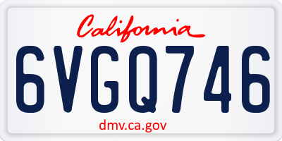 CA license plate 6VGQ746