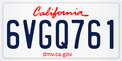 CA license plate 6VGQ761