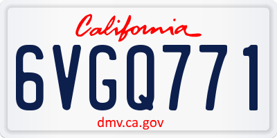 CA license plate 6VGQ771