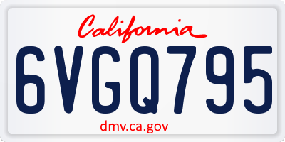 CA license plate 6VGQ795