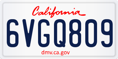 CA license plate 6VGQ809