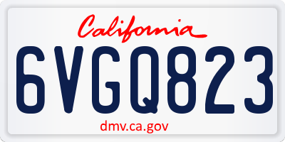 CA license plate 6VGQ823