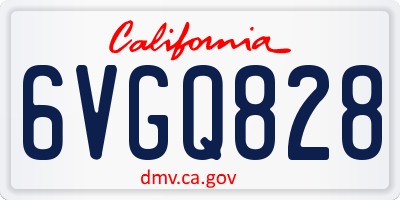 CA license plate 6VGQ828