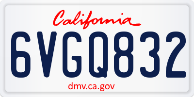 CA license plate 6VGQ832