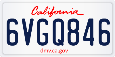 CA license plate 6VGQ846