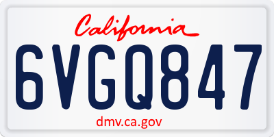 CA license plate 6VGQ847