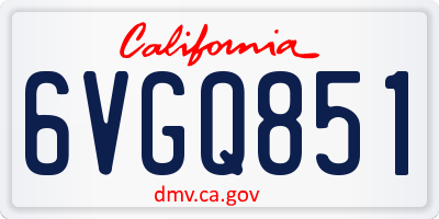 CA license plate 6VGQ851