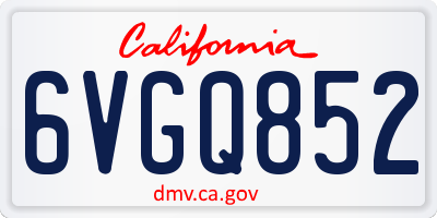 CA license plate 6VGQ852