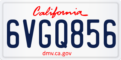 CA license plate 6VGQ856
