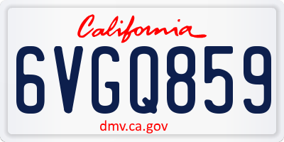 CA license plate 6VGQ859