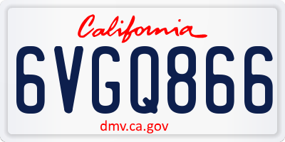 CA license plate 6VGQ866