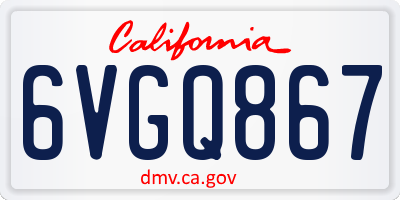 CA license plate 6VGQ867