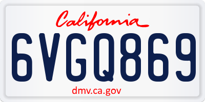 CA license plate 6VGQ869