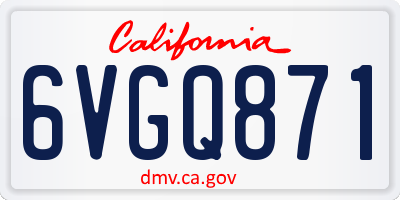CA license plate 6VGQ871