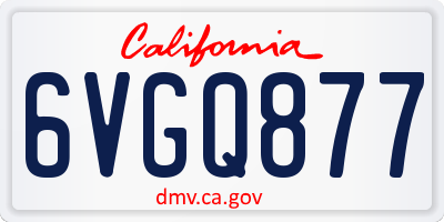 CA license plate 6VGQ877