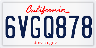 CA license plate 6VGQ878