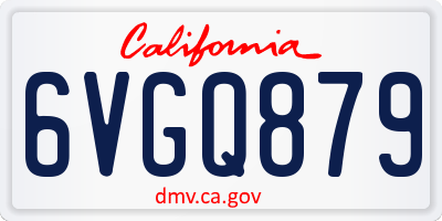 CA license plate 6VGQ879