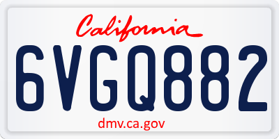 CA license plate 6VGQ882