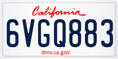 CA license plate 6VGQ883