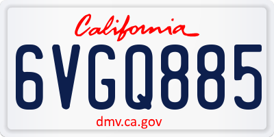 CA license plate 6VGQ885