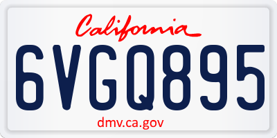 CA license plate 6VGQ895