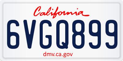 CA license plate 6VGQ899
