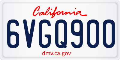 CA license plate 6VGQ900
