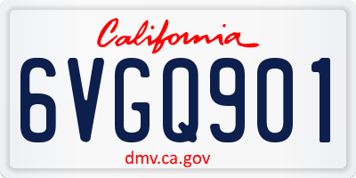 CA license plate 6VGQ901