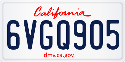 CA license plate 6VGQ905