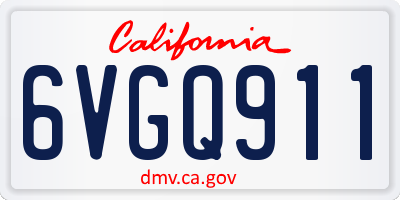 CA license plate 6VGQ911